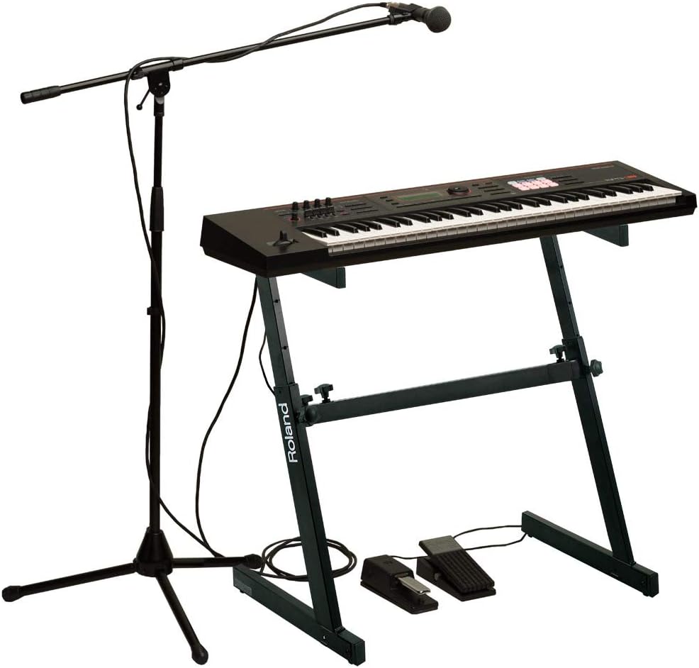Roland XPS-30 teclado sintetizador com suporte e microfone