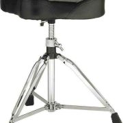 Banco de bateria DW Drum Workshop 5000 Series com assento em couro preto e base cromada ajustável