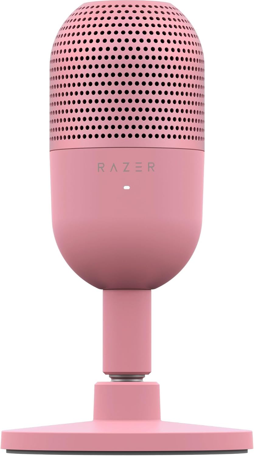 Microfone Razer Seiren V3 Mini USB ultracompacto na cor quartz rosa claro