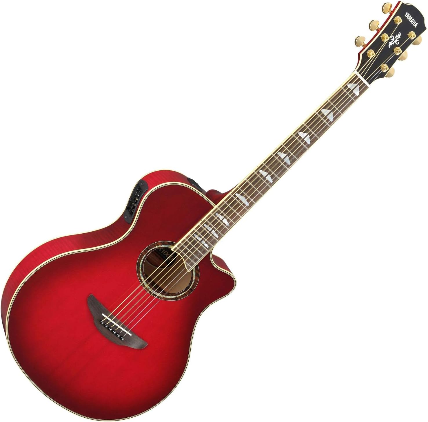 Violão eletroacústico Yamaha APX1000 CR vermelho cereja com sistema SRT e controles embutidos
