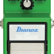 Pedal Ibanez Tube Screamer TS9 verde para guitarra com controles Drive, Tone e Level e botão de ativação metálico