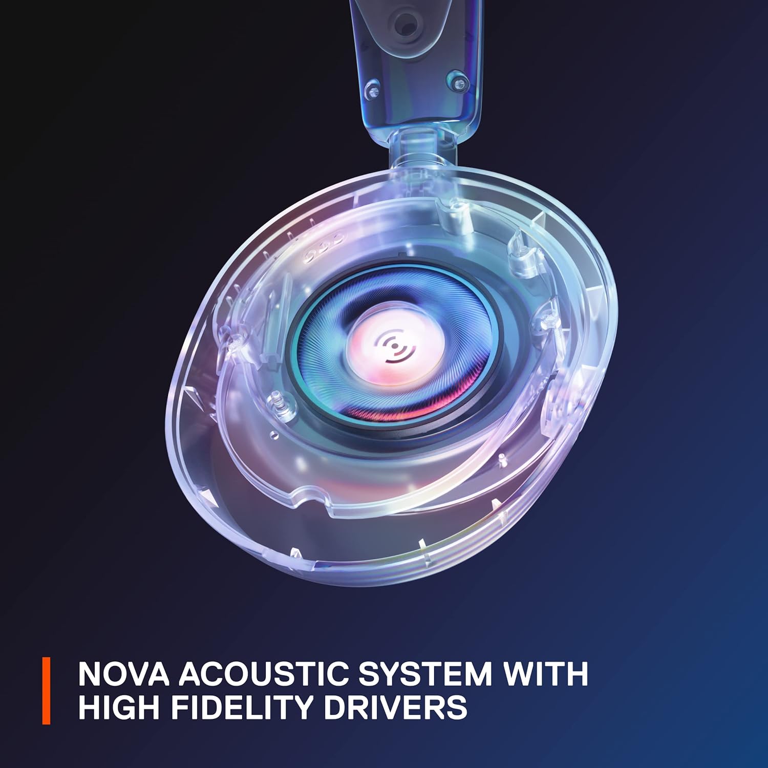 Sistema acústico do Headset Steelseries Arctis Nova 1 com drivers de alta fidelidade