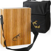 GECKO cajon de viagem de madeira com bolsa preta para transporte