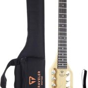 Guitarra elétrica ultra-leve Traveler Guitar ULE MPS com corpo sólido de bordo e capa preta com bolso frontal