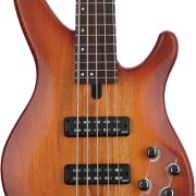 Contrabaixo elétrico Yamaha TRBX505 BRB 5 cordas em acabamento Brick Burst com captadores duplos e controles variados