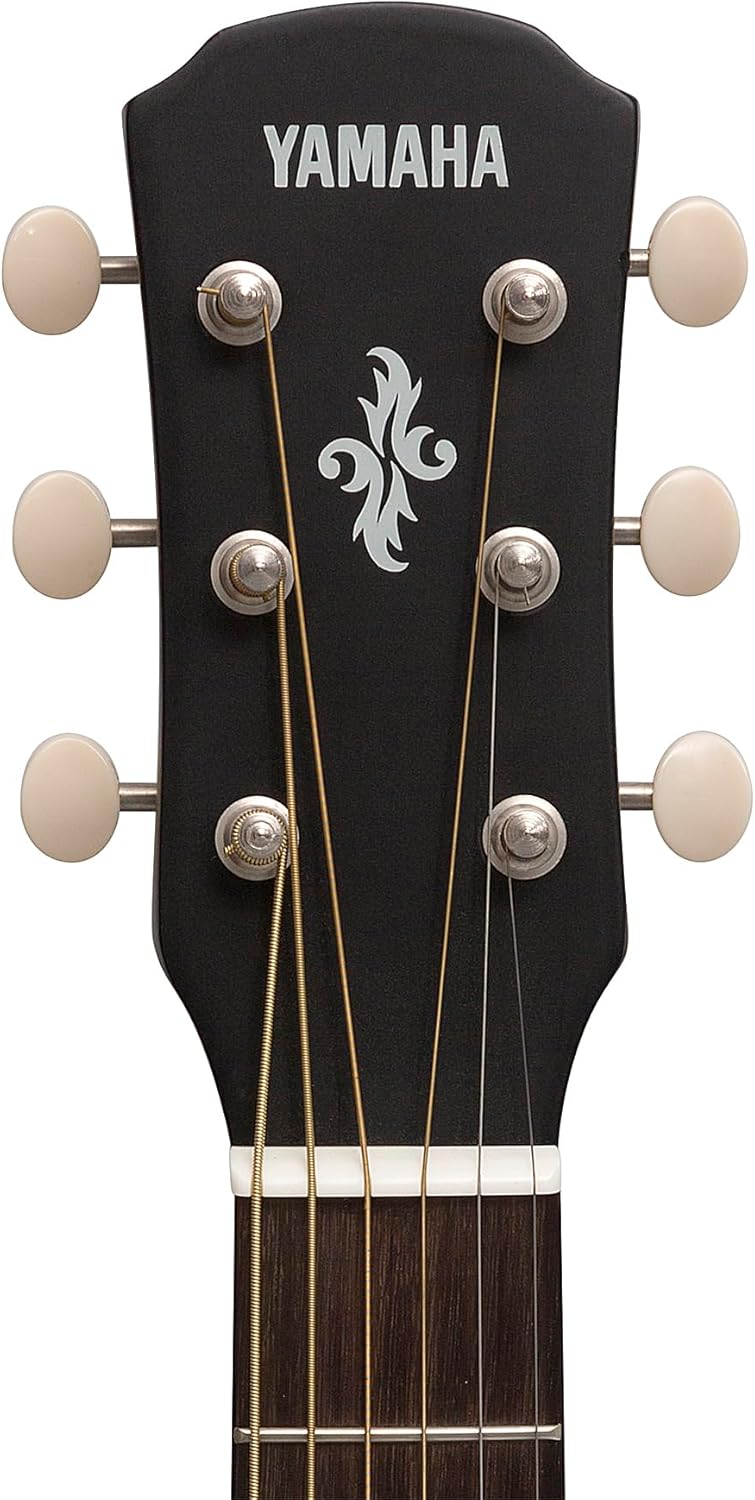 Cabeça do violão Yamaha APXT2 com logo Yamaha e tarraxas brancas
