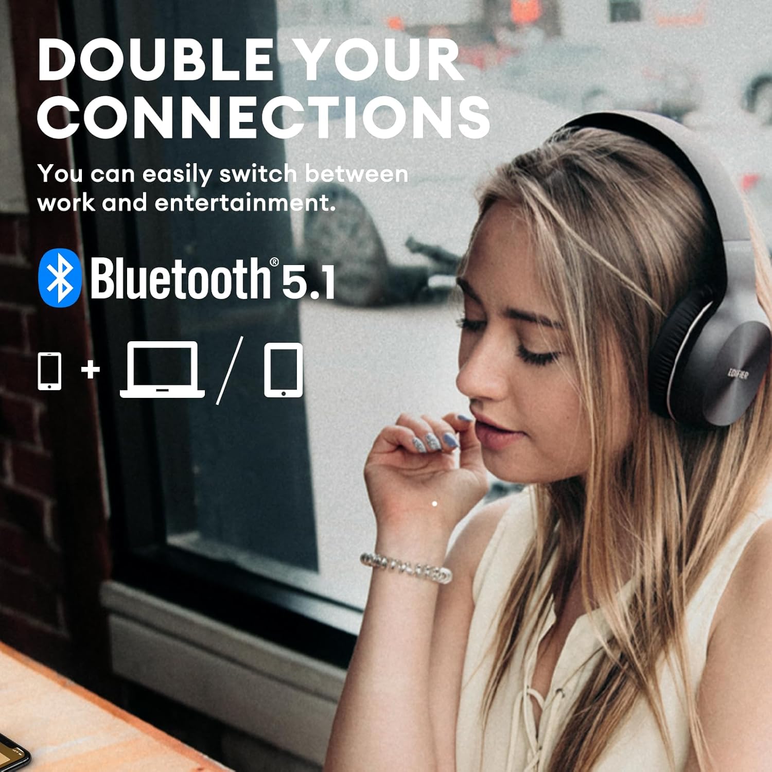 Edifier W800BT PLUS com Bluetooth 5.1 para múltiplas conexões entre dispositivos