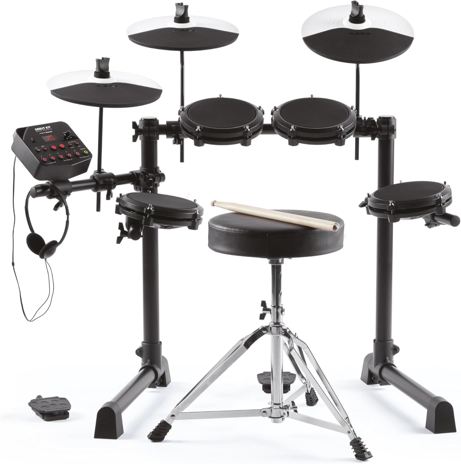 Bateria eletrônica infantil Alesis Kit de Estreia com 4 pads de malha e acessórios