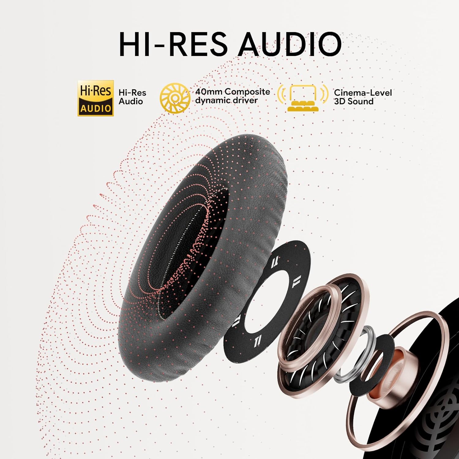 Fone QCY H3 ANC com áudio Hi-Res, driver dinâmico de 40mm e som 3D cinematográfico