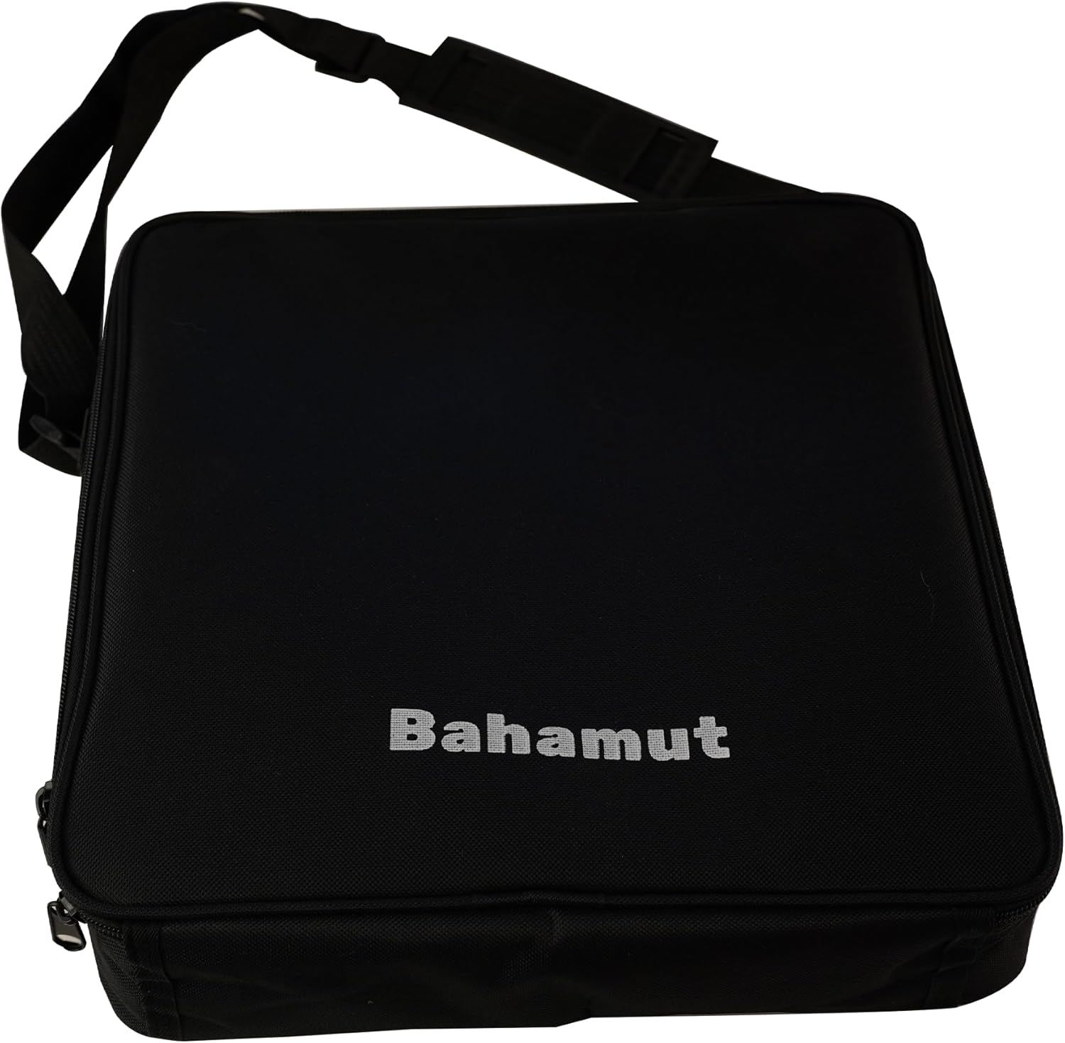 Capa preta para cajon portátil Bahamut com alça ajustável e logo branco
