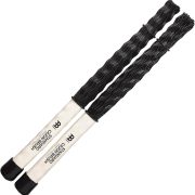 Escovas Meinl SB305 para cajon com cavilhas de nylon pretas e anéis ajustáveis, cabos creme com ponta preta.