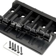 Ponte Musiclily Pro para baixo 4 cordas preta heavy duty com molas de ajuste e parafusos de fixação