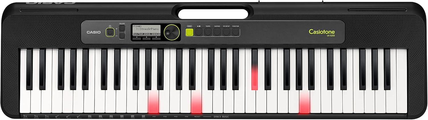 Teclado eletrônico Casio CasioTone LK-S250 com 61 teclas iluminadas e display digital