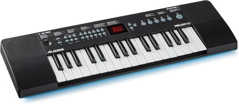 Teclado digital portátil Alesis Melody 32 com 32 teclas e alto-falantes embutidos