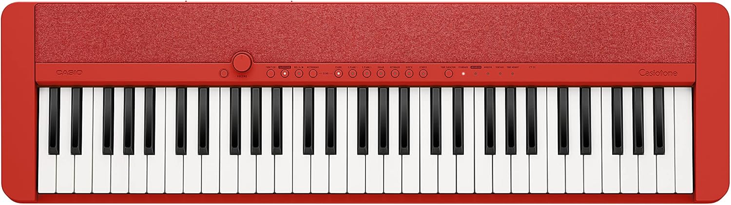 Casio Casiotone CT-S1 teclado portátil vermelho com 61 teclas sensíveis ao toque