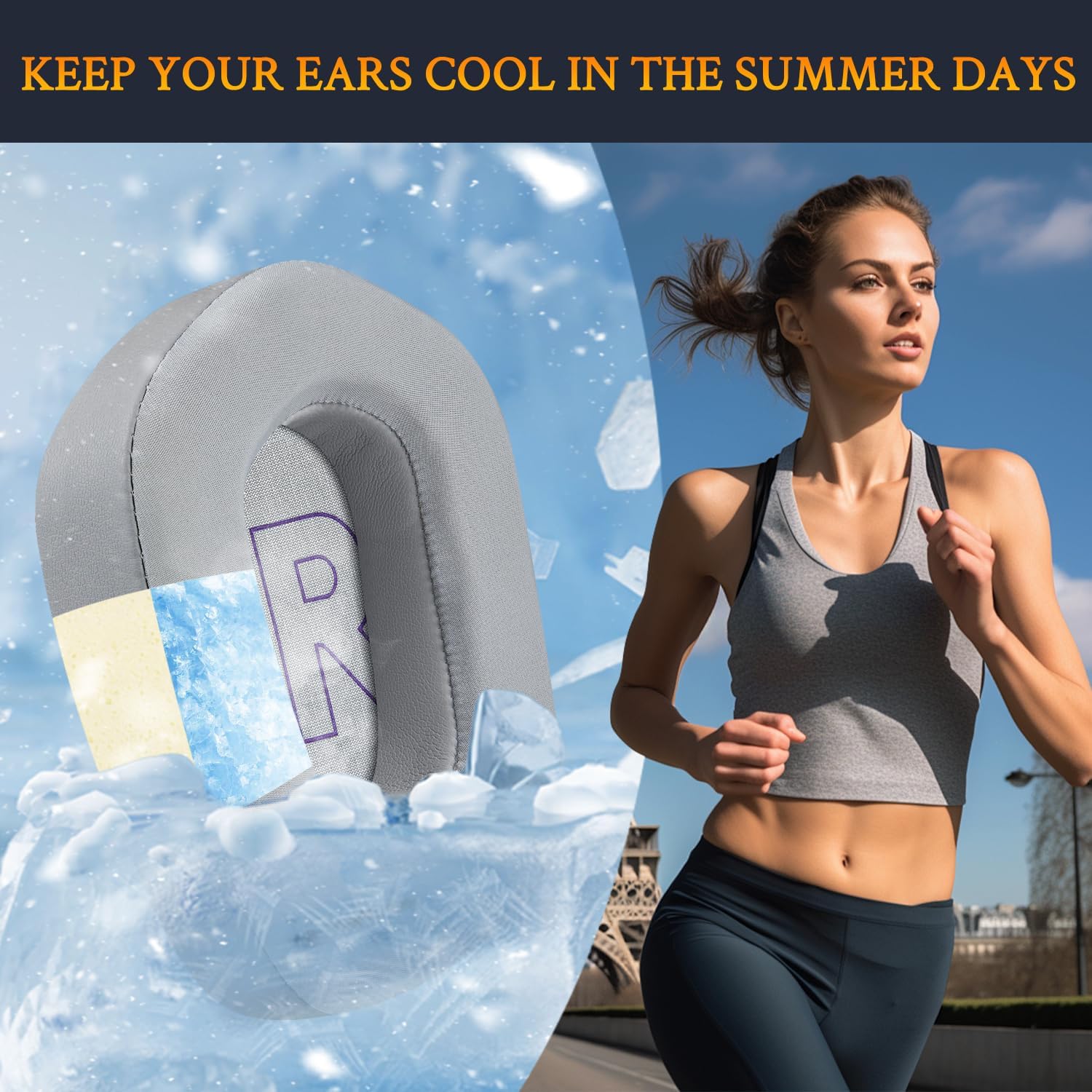 Almofadas de ouvido SOULWIT com gel refrescante para manter os ouvidos frescos no verão