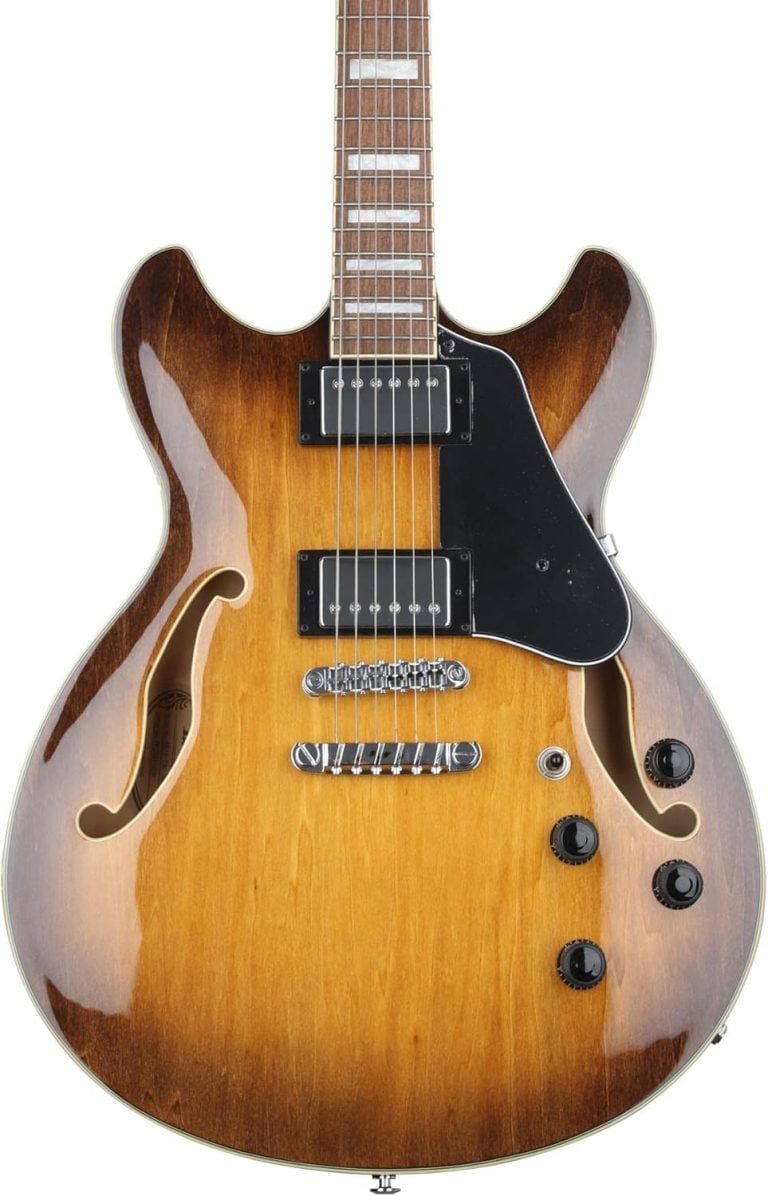 Guitarra semiacústica Ibanez Artcore AS73 Tobacco Brown Sunburst com captadores humbucker e corpo oco.