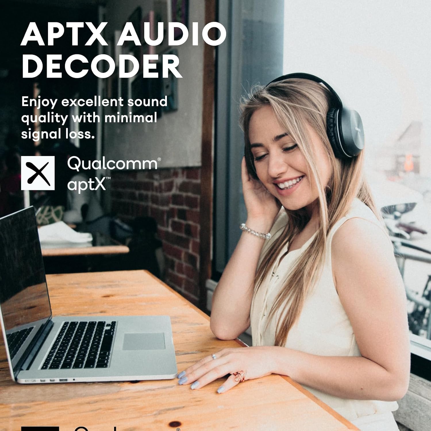 Edifier W800BT PLUS com aptX audio decoder para excelente qualidade sonora e baixa perda de sinal