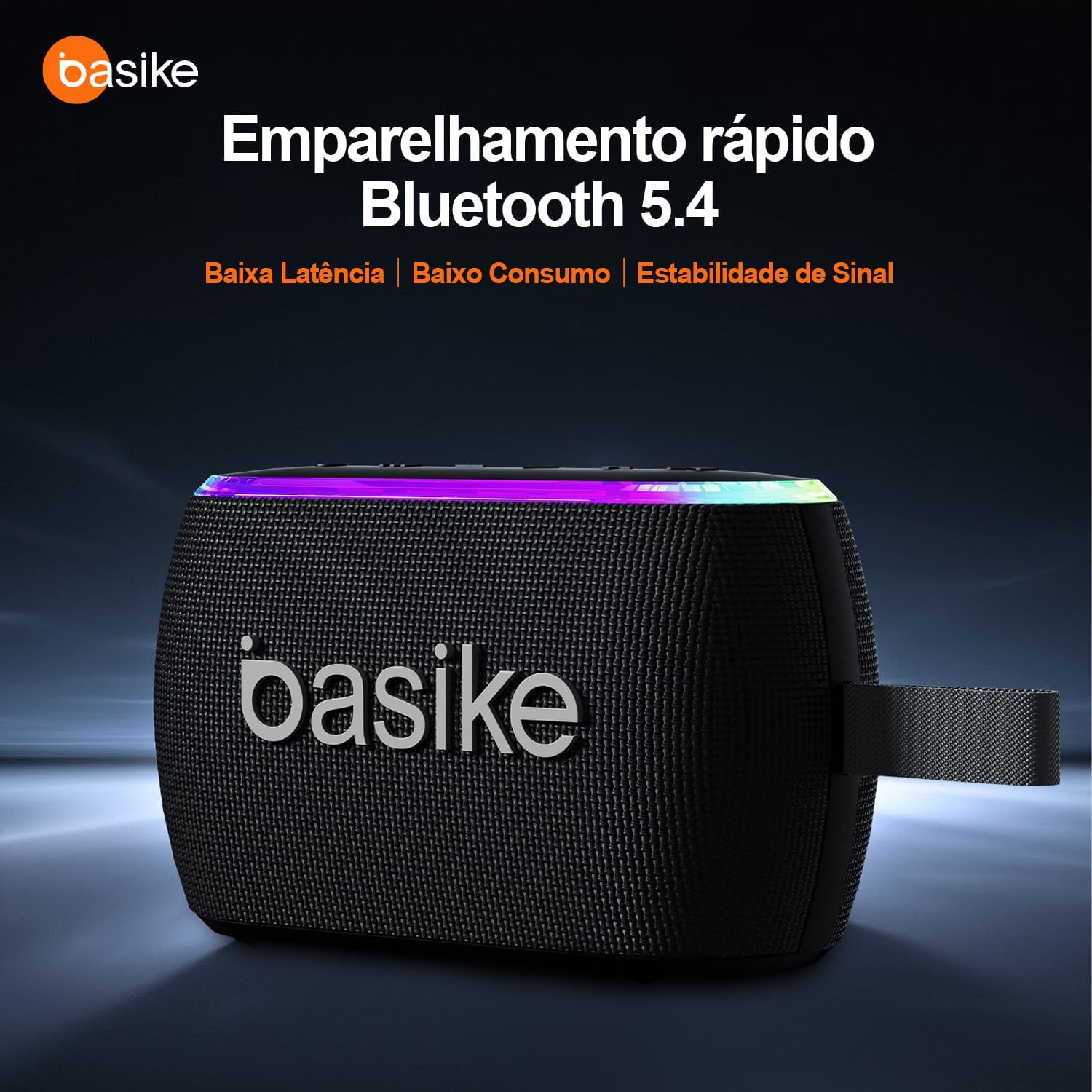 Caixa de som Bazik com emparelhamento rápido Bluetooth 5.4 e baixa latência
