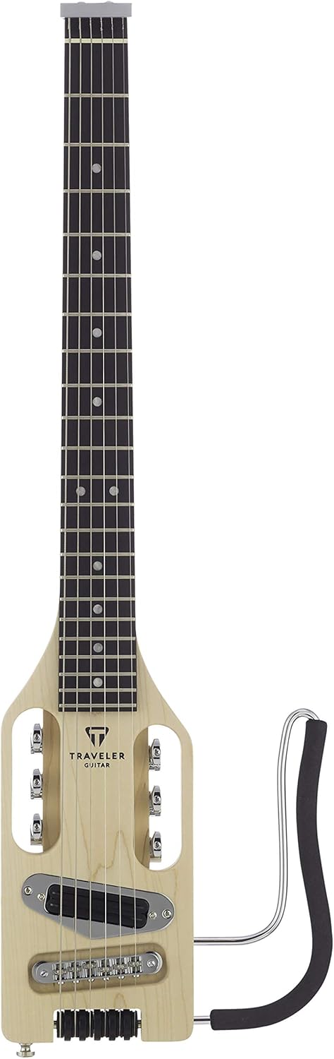 Guitarra elétrica Traveler Guitar ULE MPS com corpo sólido em bordo claro e apoio removível para colo