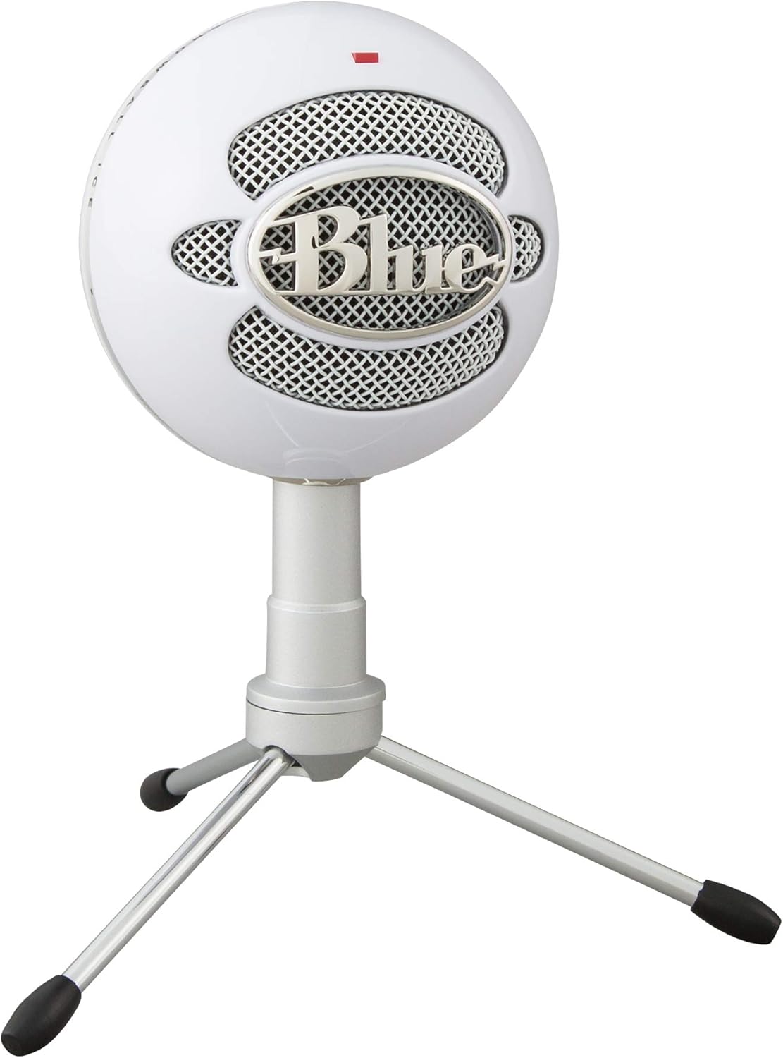 Microfone condensador USB Blue Snowball iCE branco com captação cardioide e suporte ajustável tripé