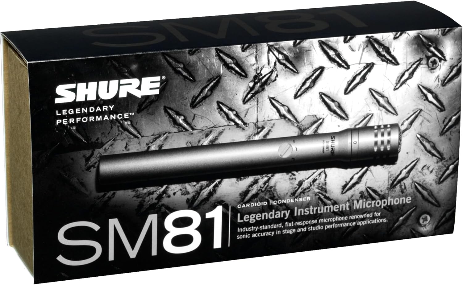 Embalagem do microfone condensador Shure SM81 para instrumentos e coral