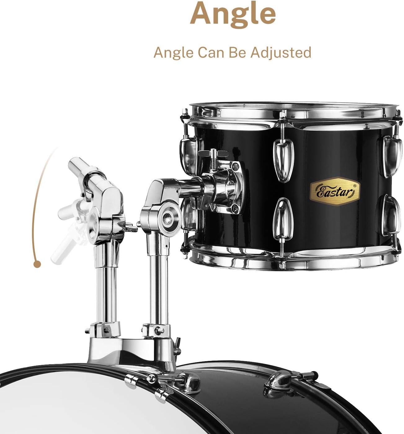 Ajuste de ângulo do tom montado da bateria Eastar com suporte cromado.