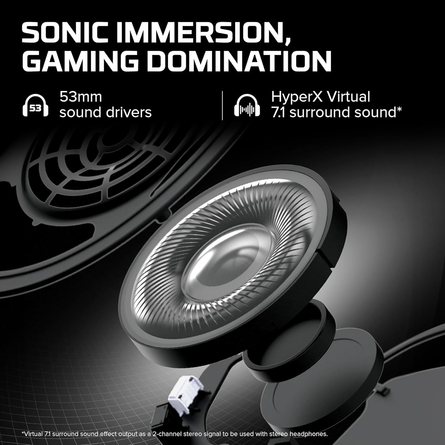 HyperX Cloud II Headset com drivers de som de 53mm e som surround virtual 7.1