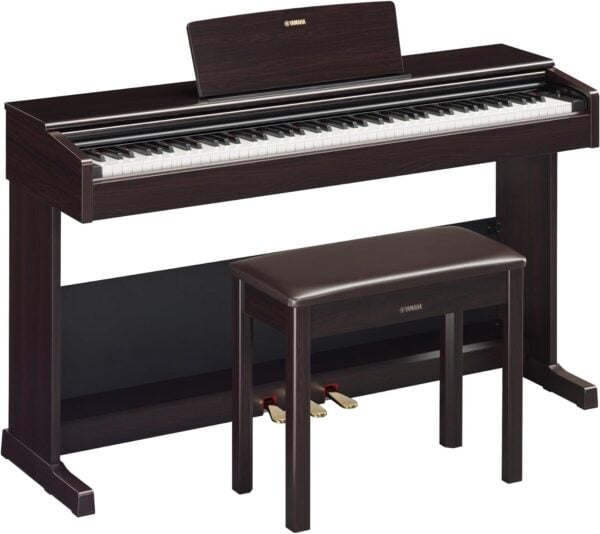 Piano digital Yamaha Arius YDP 105 R Rosewood escuro com banco