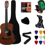 Guitarra acústica YMC dreadnought marrom 96,5 cm com acessórios para iniciantes