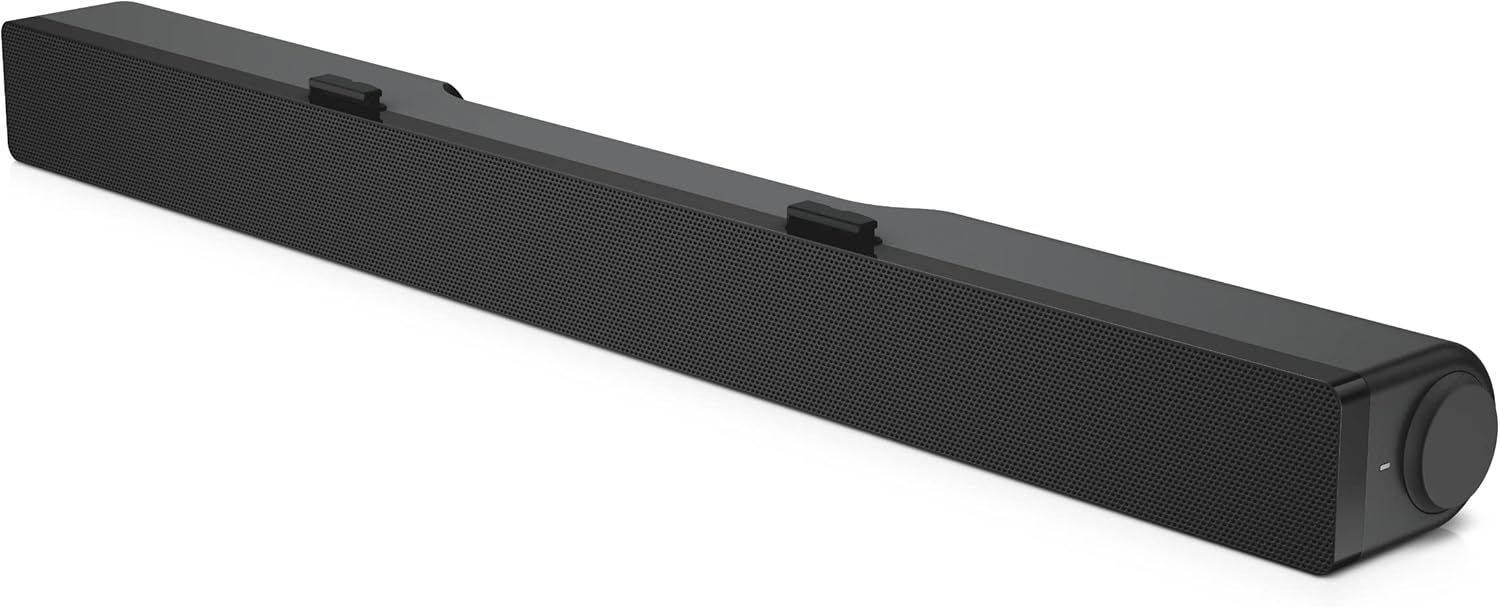Dell AC511M sound bar preta compacta com conexão USB e alto-falantes estéreo