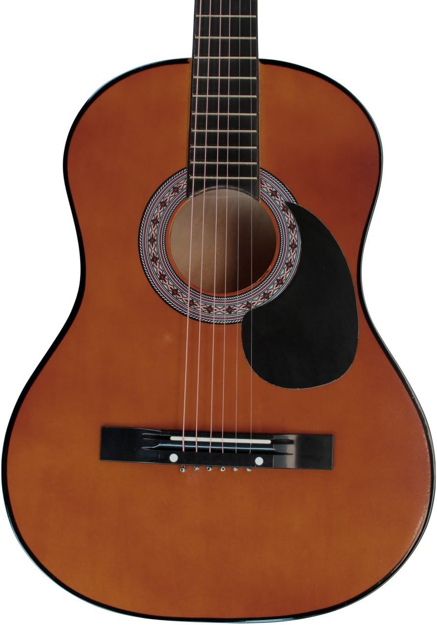 Corpo frontal da guitarra acústica YMC marrom com protetor de braço e roseta decorativa