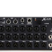 Behringer XR18 mesa de som digital 18 canais painel traseiro com entradas XLR, USB, MIDI, Ethernet e Wi-Fi