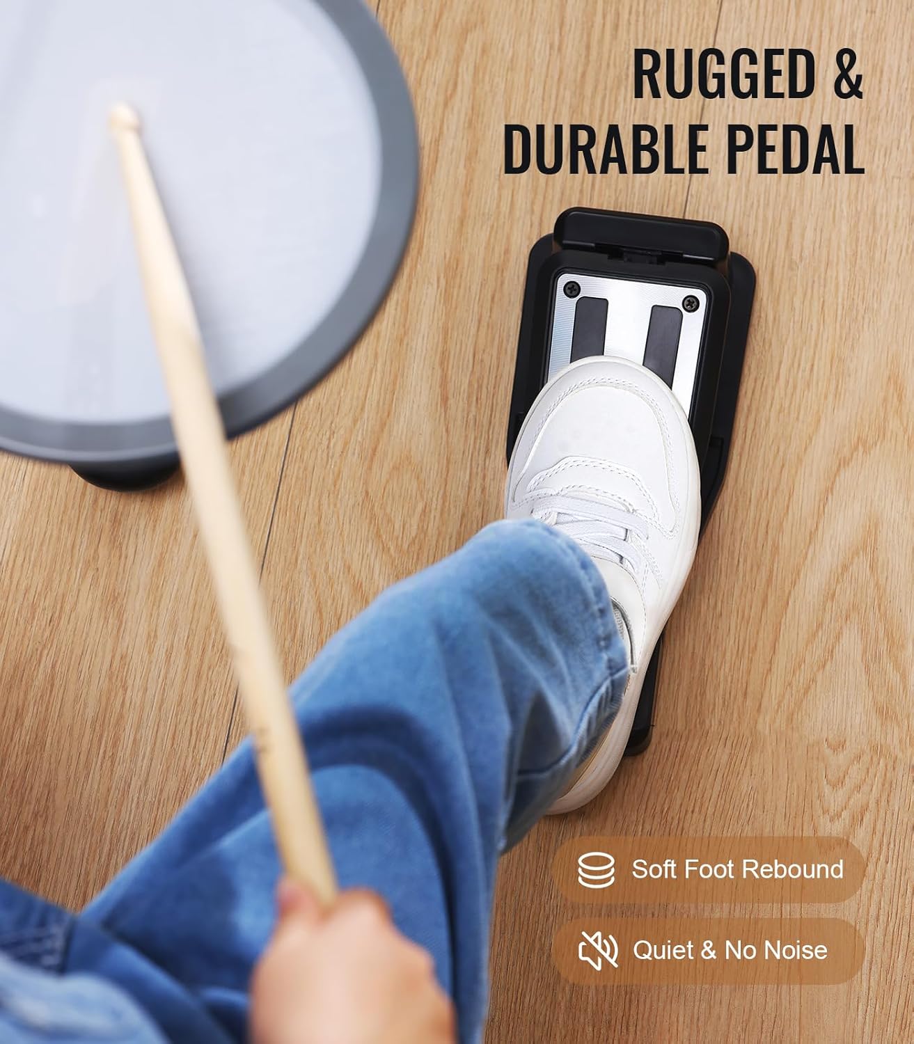 Pedal resistente e durável da bateria eletrônica HAMPBACK MK-0 com ação silenciosa.