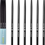 Par de baquetas para bateria modelo 5A Bluefire pretas com ponta de bolota em madeira.