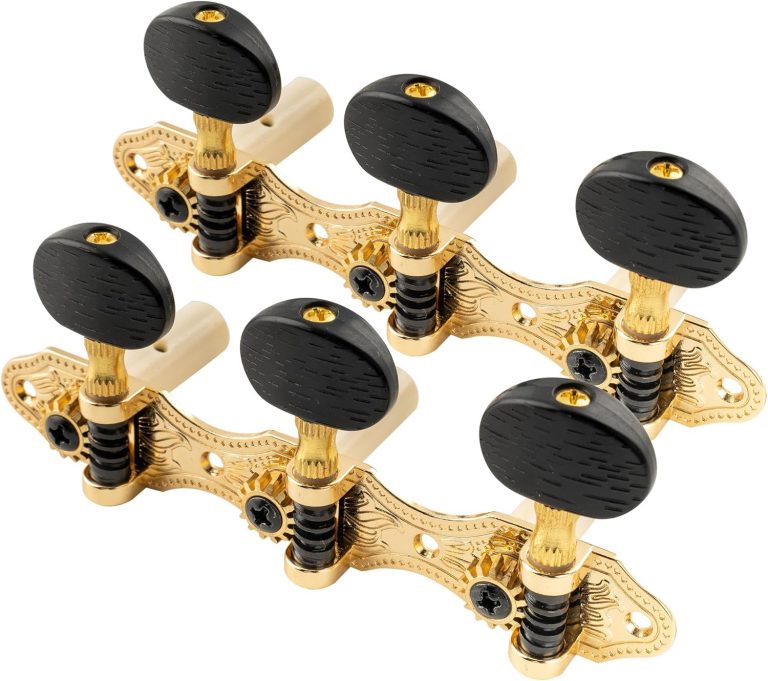 Tarraxas douradas Musiclily Pro estilo Baker para violão clássico com botões pretos