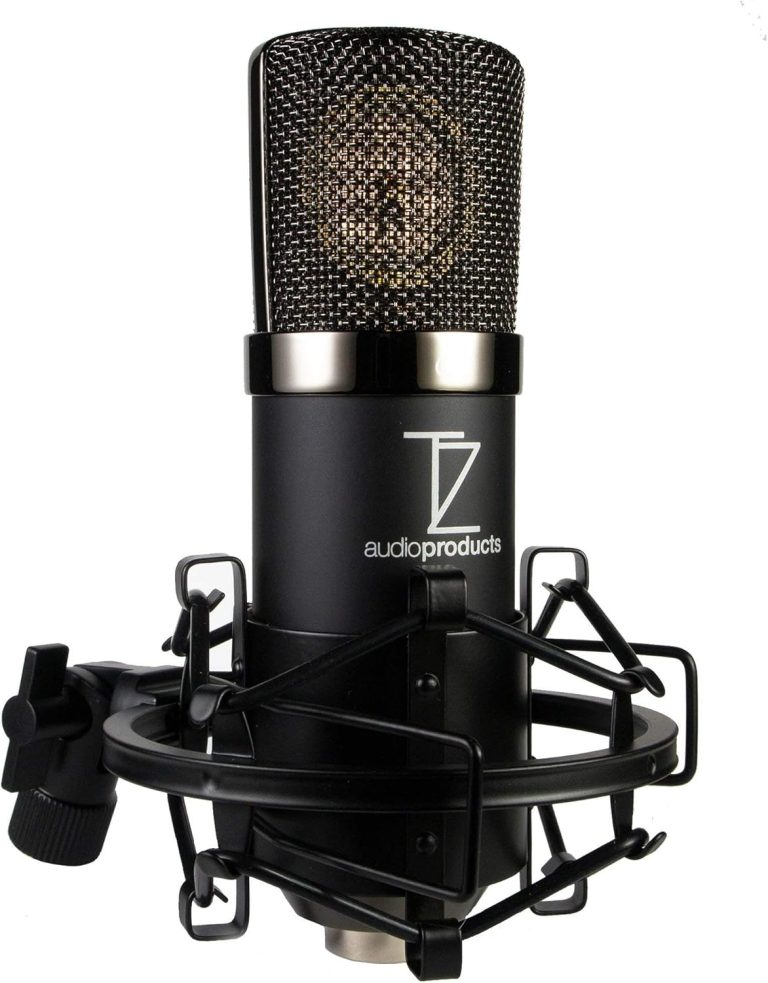 Microfone condensador TZ Stellar X2 Vintage com suporte anti-choque, espuma protetora e estojo rígido