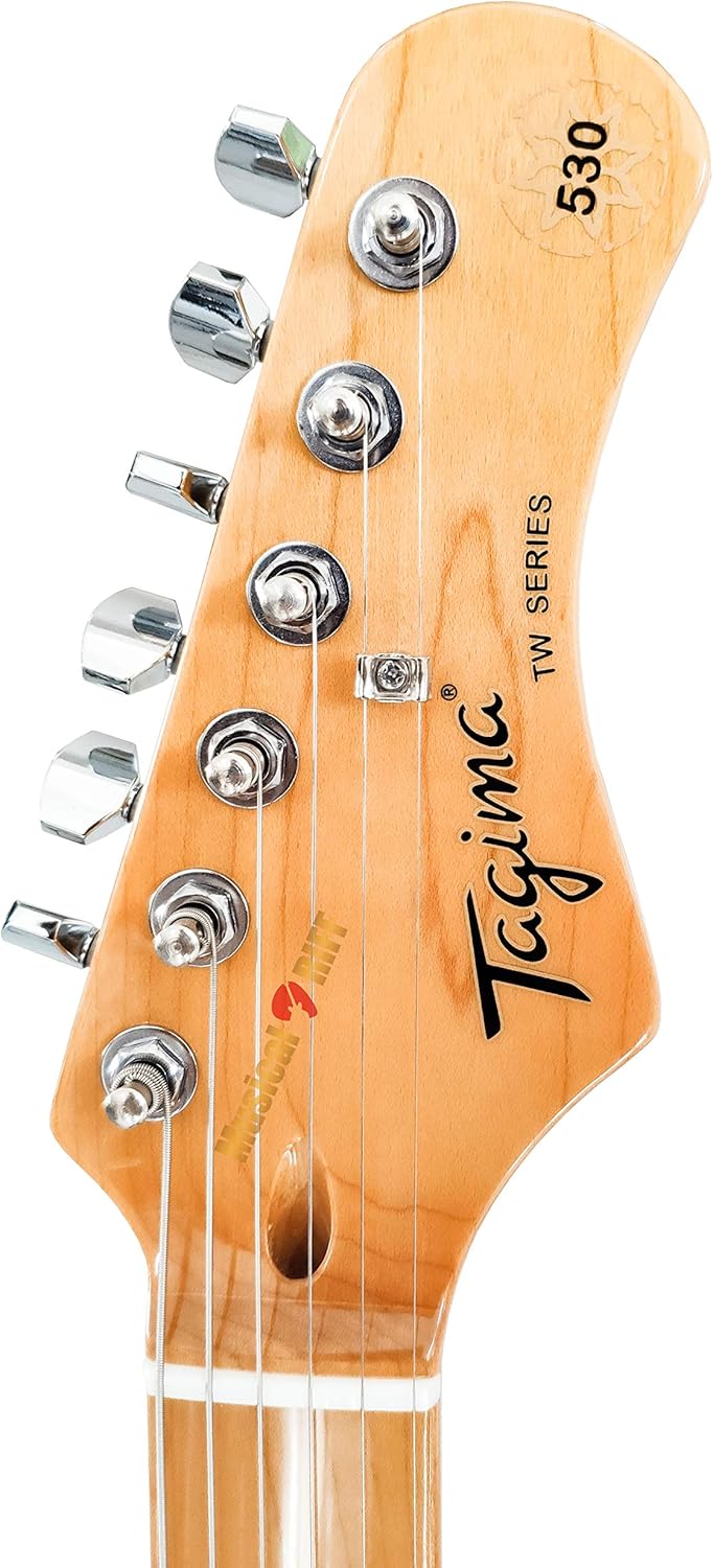 Cabeça da guitarra Tagima TG-530 Woodstock com tarraxas cromadas e logo Tagima TW Series
