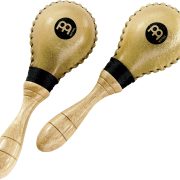 Par de maracas Meinl MSM2 de couro cru natural com cabo de madeira, feitas à mão