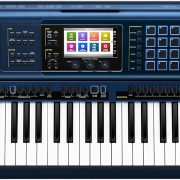 Teclado Casio MZ-X500 portátil azul escuro com 61 teclas e tela colorida