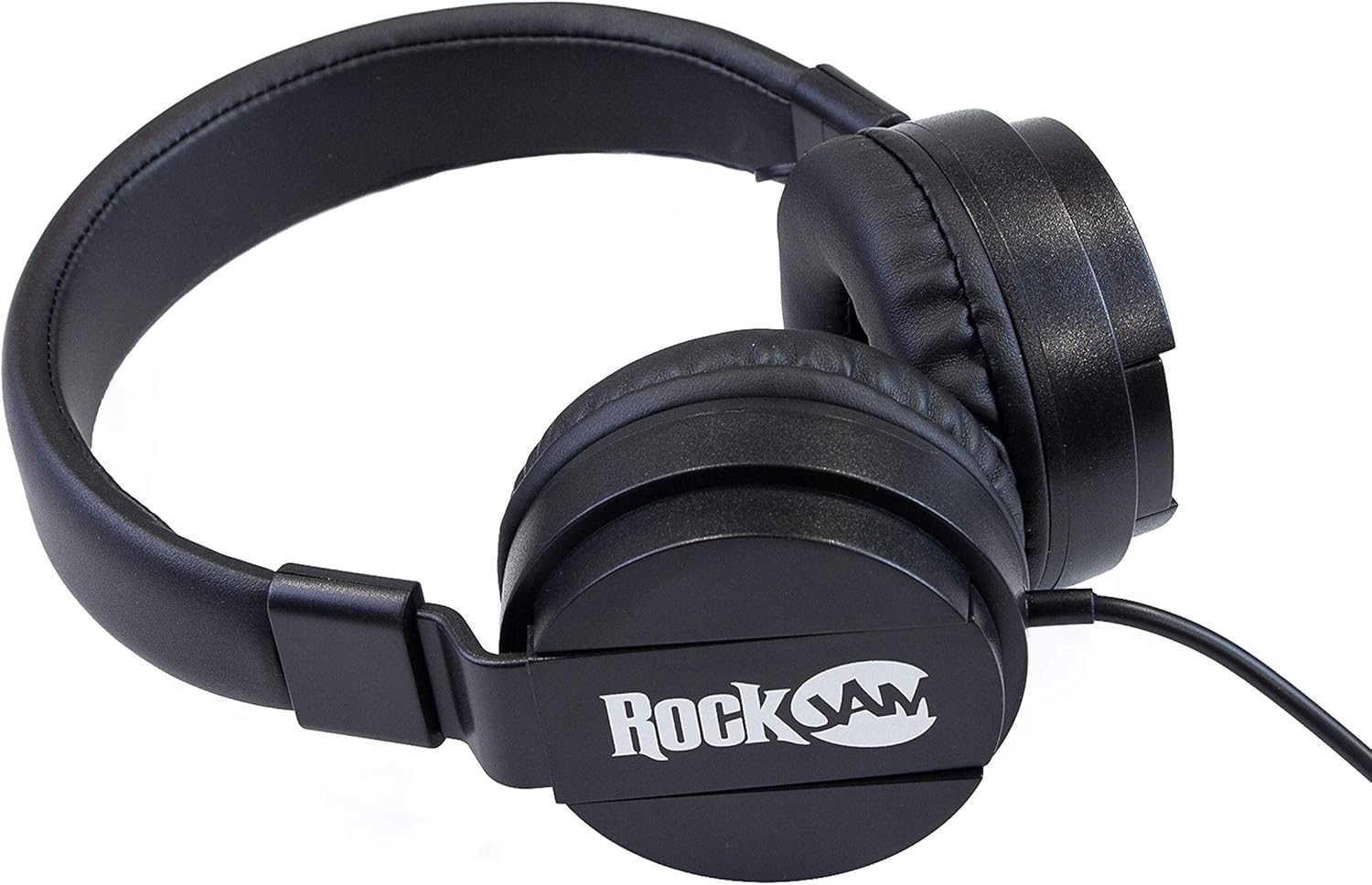 Fone de ouvido preto RockJam com almofadas acolchoadas