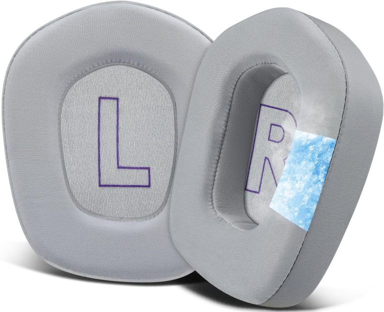 Almofadas de ouvido cinza claro SOULWIT para Logitech G733 G335 com gel refrescante e espuma de alta densidade
