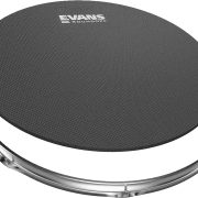 Almofada preta para bateria acústica Evans Soundoff com anel metálico