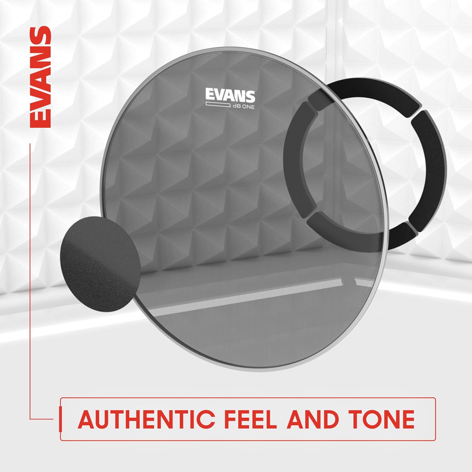 Pele de bateria acústica Evans BD20DB1 com destaque para autêntico toque e tom.