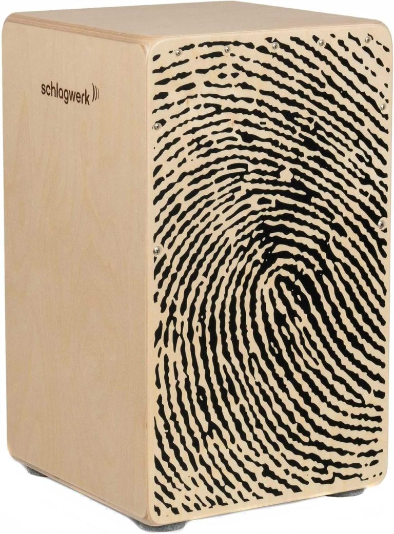Cajón Schlagwerk CP107 X-One em madeira clara com impressão digital preta na frente