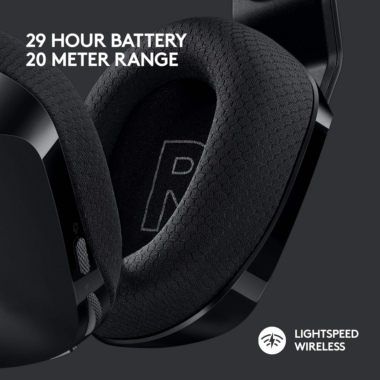 Almofadas auriculares do headset Logitech G733 com bateria longa e conexão wireless