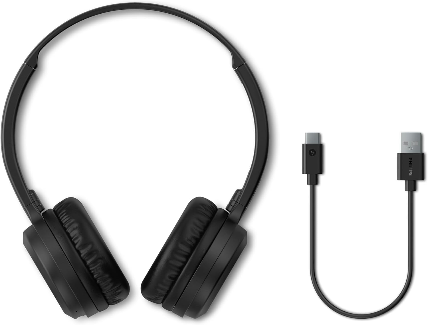 Fone Philips TAH1108BK/55 on-ear preto com cabo USB para carregamento, Bluetooth e microfone integrado