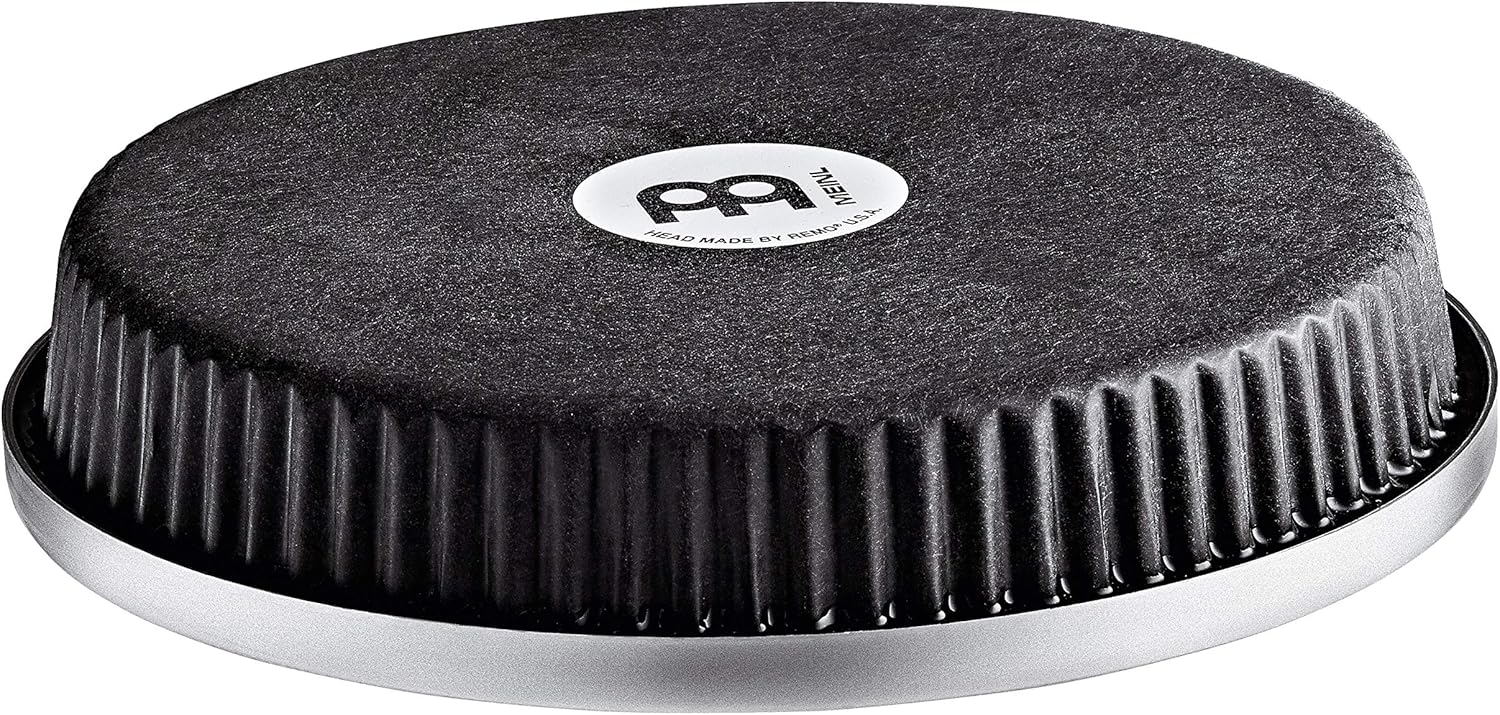 Cabeça de bongo Meinl Percussion RHEAD-7BK com couro preto e acabamento prateado