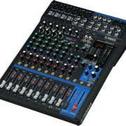 Mesa de som Yamaha MG12XU analógica com 12 canais e efeitos SPX, knobs coloridos e entradas XLR e P10