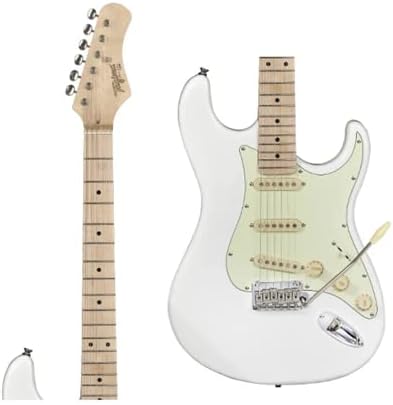 Guitarra elétrica Classic Tagima Strato T-635 branca com escala clara em partes segmentadas